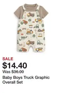 Belk Baby Boys Truck Graphic Overall Set offer