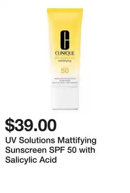 Belk UV Solutions Mattifying Sunscreen SPF 50 with Salicylic Acid offer