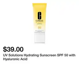 Belk UV Solutions Hydrating Sunscreen SPF 50 with Hyaluronic Acid offer