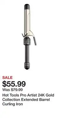 Ulta Beauty Hot Tools Pro Artist 24K Gold Collection Extended Barrel Curling Iron offer