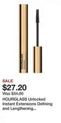 Ulta Beauty HOURGLASS Unlocked Instant Extensions Defining and Lengthening Tubing Mascara offer