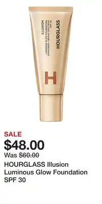 Ulta Beauty HOURGLASS Illusion Luminous Glow Foundation SPF 30 offer