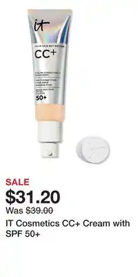 Ulta Beauty IT Cosmetics CC+ Cream with SPF 50+ offer