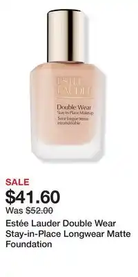 Ulta Beauty Estée Lauder Double Wear Stay-in-Place Longwear Matte Foundation offer
