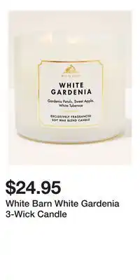 Bath & Body Works White Barn White Gardenia 3-Wick Candle offer