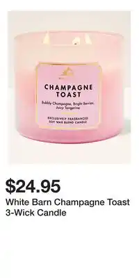 Bath & Body Works White Barn Champagne Toast 3-Wick Candle offer