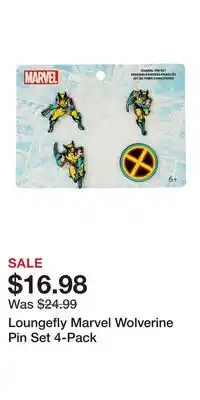 Game Stop Loungefly Marvel Wolverine Pin Set 4-Pack offer