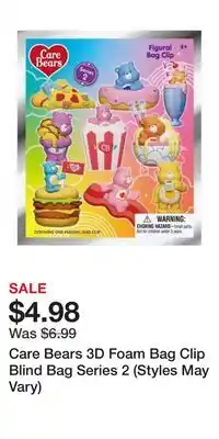 Game Stop Care Bears 3D Foam Bag Clip Blind Bag Series 2 (Styles May Vary) offer