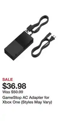 Game Stop GameStop AC Adapter for Xbox One (Styles May Vary) offer