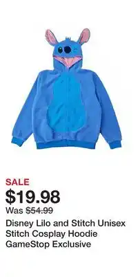 Game Stop Disney Lilo and Stitch Unisex Stitch Cosplay Hoodie GameStop Exclusive offer
