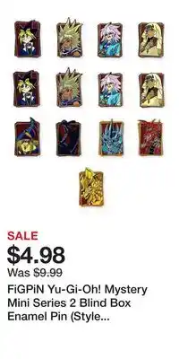 Game Stop FiGPiN Yu-Gi-Oh! Mystery Mini Series 2 Blind Box Enamel Pin (Style May Vary) offer
