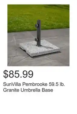 Costco SunVilla Pembrooke 59.5 lb. Granite Umbrella Base offer