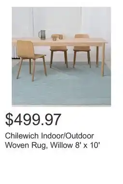 Costco Chilewich Indoor/Outdoor Woven Rug, Willow 8' x 10' offer