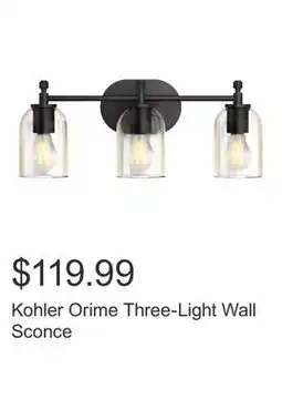 Costco Kohler Orime Three-Light Wall Sconce offer