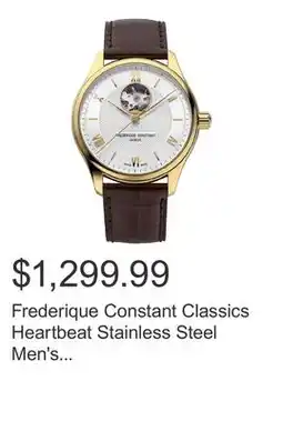 Costco Frederique Constant Classics Heartbeat Stainless Steel Men's Automatic Watch, 40mm offer