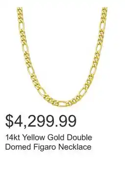 Costco 14kt Yellow Gold Double Domed Figaro Necklace offer
