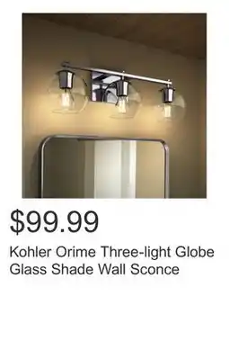Costco Kohler Orime Three-light Globe Glass Shade Wall Sconce offer