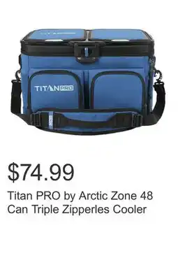 Costco Titan PRO by Arctic Zone 48 Can Triple Zipperles Cooler offer