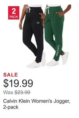 Costco Calvin Klein Women's Jogger, 2-pack offer