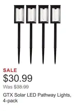 Costco GTX Solar LED Pathway Lights, 4-pack offer
