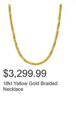 Costco 18kt Yellow Gold Braided Necklace offer