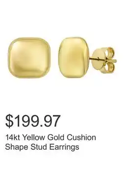 Costco 14kt Yellow Gold Cushion Shape Stud Earrings offer