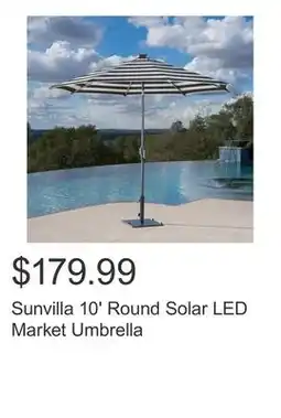 Costco Sunvilla 10' Round Solar LED Market Umbrella offer