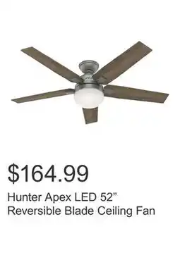 Costco Hunter Apex LED 52 Reversible Blade Ceiling Fan offer