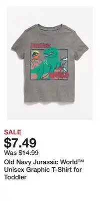 Old Navy Old Navy Jurassic World Unisex Graphic T-Shirt for Toddler offer