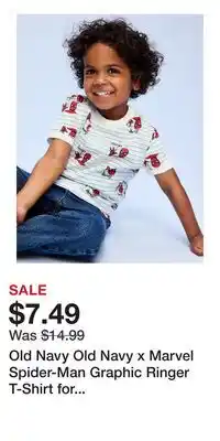 Old Navy Old Navy Old Navy x Marvel Spider-Man Graphic Ringer T-Shirt for Toddler Boys offer