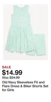 Old Navy Old Navy Sleeveless Fit and Flare Dress & Biker Shorts Set for Girls offer