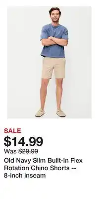 Old Navy Old Navy Slim Built-In Flex Rotation Chino Shorts -- 8-inch inseam offer