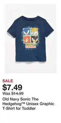 Old Navy Old Navy Sonic The Hedgehog Unisex Graphic T-Shirt for Toddler offer