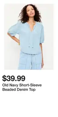 Old Navy Old Navy Short-Sleeve Beaded Denim Top offer
