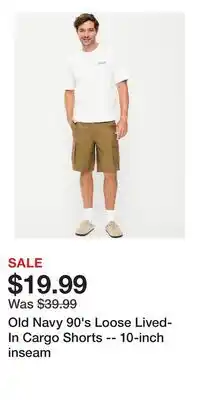 Old Navy Old Navy 90's Loose Lived-In Cargo Shorts -- 10-inch inseam offer