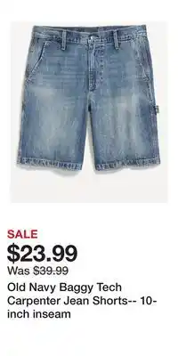 Old Navy Old Navy Baggy Tech Carpenter Jean Shorts-- 10-inch inseam offer