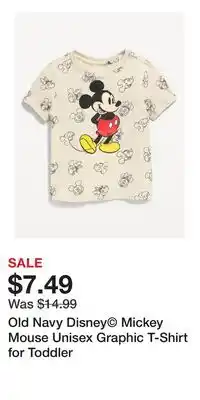 Old Navy Old Navy Disney Mickey Mouse Unisex Graphic T-Shirt for Toddler offer