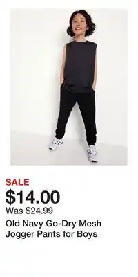 Old Navy Old Navy Go-Dry Mesh Jogger Pants for Boys offer