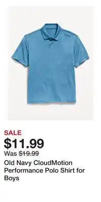 Old Navy Old Navy CloudMotion Performance Polo Shirt for Boys offer