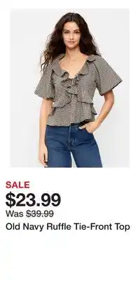 Old Navy Old Navy Ruffle Tie-Front Top offer