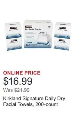 Costco Kirkland Signature Daily Dry Facial Towels, 200-count offer