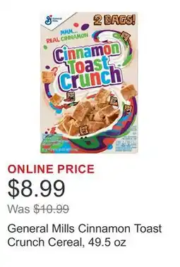 Costco General Mills Cinnamon Toast Crunch Cereal, 49.5 oz offer