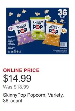 Costco SkinnyPop Popcorn, Variety, 36-count offer
