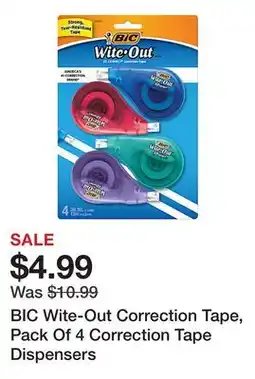 Office Depot BIC Wite-Out Correction Tape, Pack Of 4 Correction Tape Dispensers offer