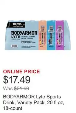 Costco BODYARMOR Lyte Sports Drink, Variety Pack, 20 fl oz, 18-count offer