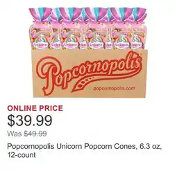 Costco Popcornopolis Unicorn Popcorn Cones, 6.3 oz, 12-count offer