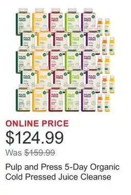 Costco Pulp and Press 5-Day Organic Cold Pressed Juice Cleanse offer