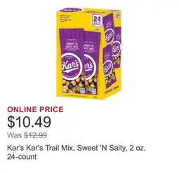 Costco Kar's Kar's Trail Mix, Sweet 'N Salty, 2 oz, 24-count offer