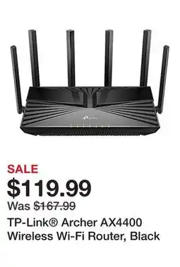 Office Depot TP-Link Archer AX4400 Wireless Wi-Fi Router, Black offer