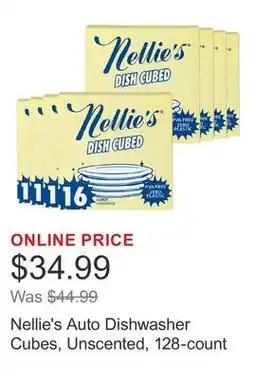 Costco Nellie's Auto Dishwasher Cubes, Unscented, 128-count offer